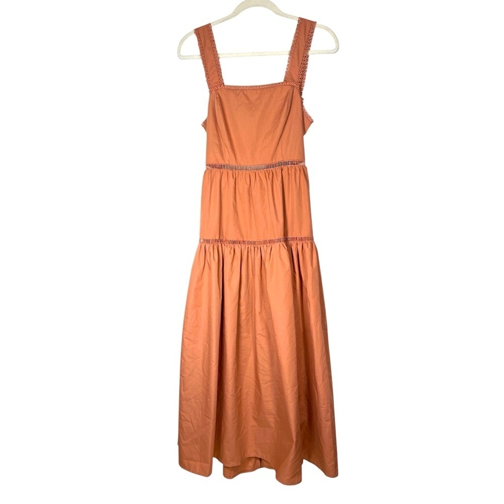 By The River NWT Tiered Tie Back Maxi Dress With Crochet Inset Detail Sz S